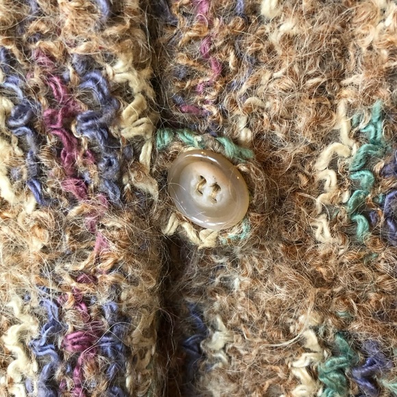 VTG DonnKenny Separates Lambswool Blend Woven Knit Sweater Coat 8/M Neut… - Picture 9 of 14